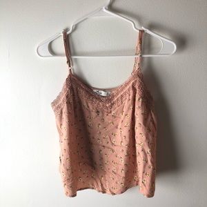 salmon floral tank top